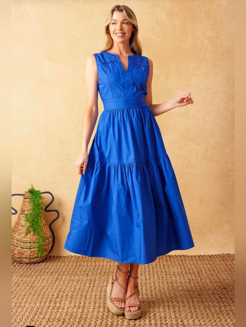 Flying Tomato MYSTIC MIRAGE WOVEN MIDI DRESS Size M